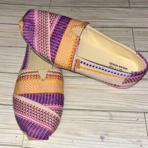 Tom’s Alpargata Fuchsia Sunset Woven Shoes Loafers Flats Women’s Size 5